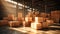 Busy Warehouse Packed With Boxes - Efficient Storage for Industrial Production Stock