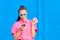 Busy Woman with Smartphone Eating Doughnut in Lunch Break