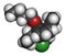 Butachlor herbicide molecule. 3D rendering. Atoms are represented as spheres with conventional color coding: hydrogen white,.