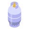 Butane gas cylinder icon, isometric style