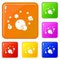 Butane icons set vector color