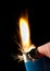 Butane lighter igniting