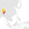 Butane Location Map on map Asia. 3d Butane flag map marker location pin. Kingdom of Butane location on Asia map. High quality map