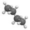 Butane, molecular model