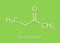 Butanone methyl ethyl ketone, MEK industrial solvent, chemical structure. Skeletal formula.