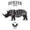 Butcher cuts scheme of rhinoceros