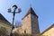 Butcher`s tower and archway in the medieval city of Sighisoara