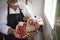 Butcher selling meat in a butcher shop food photography recipe idea