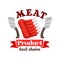 Butcher shop fresh meat ribs emblem