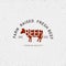Butcher shop logo vector illustration. beef silhouette, good for farm or restaurant badge. Vintage typography emblem design.
