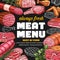 Butcher shop meat sausages sketch menu