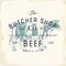 Butcher Shop vintage emblem beef meat products, butchery Logo template retro style. Vintage Design for Logotype, Label, Badge and