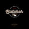 Butcher vintage logo. Vintage logo on a dark background.