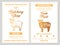 Butchery Shop Poster with Lamb Meat Cutting Charts in Golden Colors. Butchers Guide Diagram Design