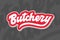 Butchery vector lettering