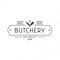 Butchery - vintage logo concept. Butcher shop logo. Vintage frame and Meat knives. Meat shop logo template. Grunge texture. Vector