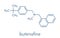 Butenafine antifungal drug molecule. Skeletal formula.