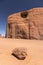 Butte, sand and rock in Monument Valley Arizona