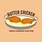 Butter chicken food logo - indian street food - traditional culinary