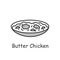 Butter chicken line icon. Traditional Indian dish.Editable vector illustration