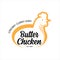 Butter chicken logo traditional Indian food curry