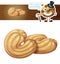 Butter cookie illustration. Cartoon vector icon