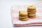 butter cookies pastry table cloth on white background