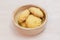 Butter cookies in wooden bowl