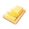 Butter on cutting board vector
