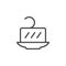 Butter line outline icon and dairy product concept