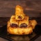 Butter Puff Pastry Filled with Plum Jam Close Up