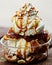 Butter tart Sundae topped with caramel sauce