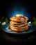 Buttered Pancake with Syrup Breakfast Delicious Diner Cafe Restaurant Menu Photo of a Homemade Healthy Organic Meal