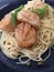 Buttered scallops pasta