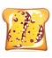 Buttered toast sausage and cheese vector illustration