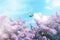 Butterflies and Blooms: A Soft and Serene Springtime Background. Generative AI.