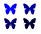 Butterflies blue ornament isolated on white background object element