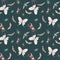 Butterflies and bugs seamless pattern