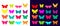 Butterflies collection with different colorful elements