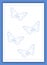 Butterflies criss-cross embroidery card in blue