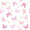 Butterflies with glitter polka dots seamless pattern background. Cute cartoons. Girly. Vector