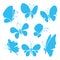 Butterflies icon set, isolated vector illustration.