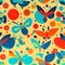 Butterflies. Nature\\\'s Linear Radiance. Bright Floral Geometric Inspirations.