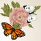 Butterflies with Peony