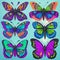 Butterflies with a psychedelic and trippy color scheme. The color schemes will be neon and electric. Ai Generated