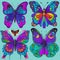 Butterflies with a psychedelic and trippy color scheme. The color schemes will be neon and electric. Ai Generated