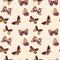 Butterflies seamless pattern. Arthropod animals. Vector illustration