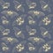 Butterflies seamless pattern, hand drawn sketch of front and side view butterfly on dark background