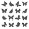 Butterflies set. Collection butterfly icons. Vector