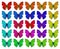 Butterflies showing concept of colors, crowd, difference, gradient, repetition